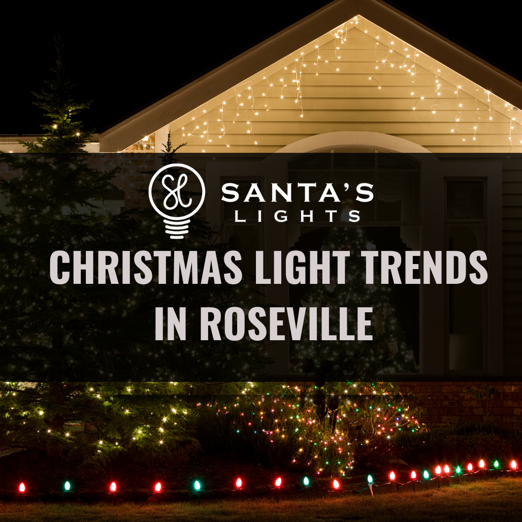 A professional installing christmas lighting in roseville sacramento