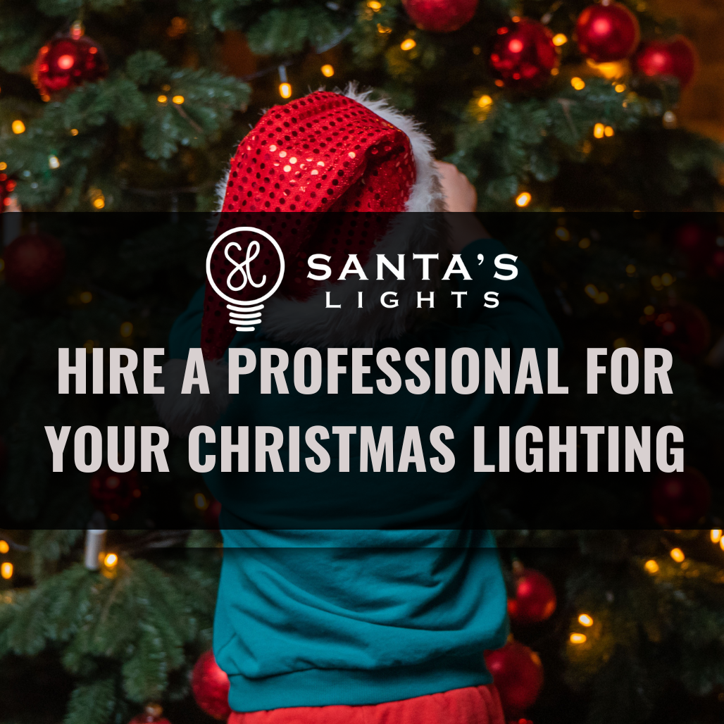 A professional installing christmas lighting sacramento