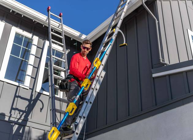 christmas lights installation on a house