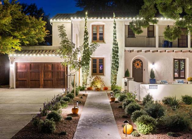 christmas lights installation on a house