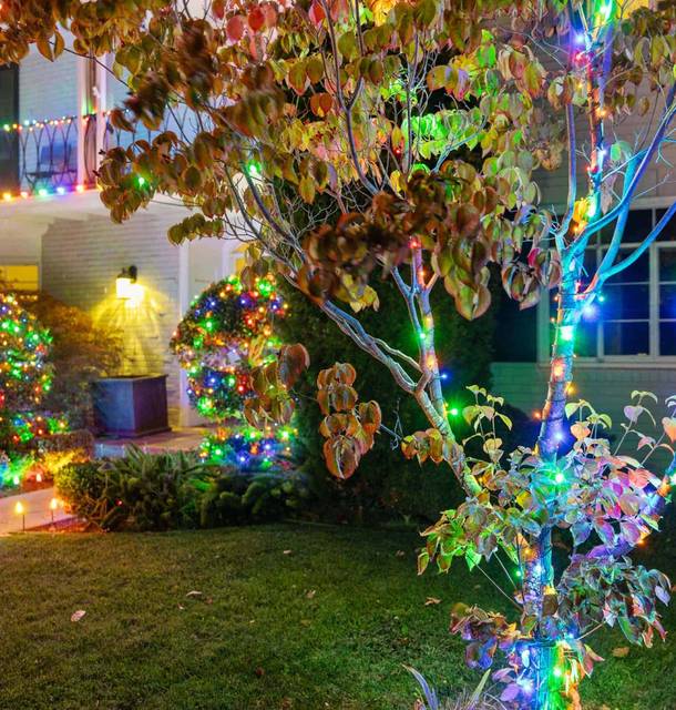 christmas lights installation on a house