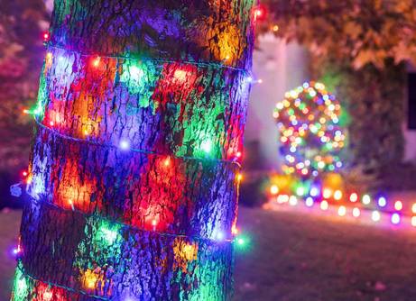 christmas lights installation on a house