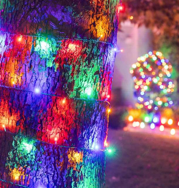 christmas lights installation on a house