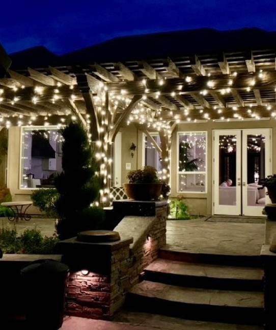 christmas lights installation on a house