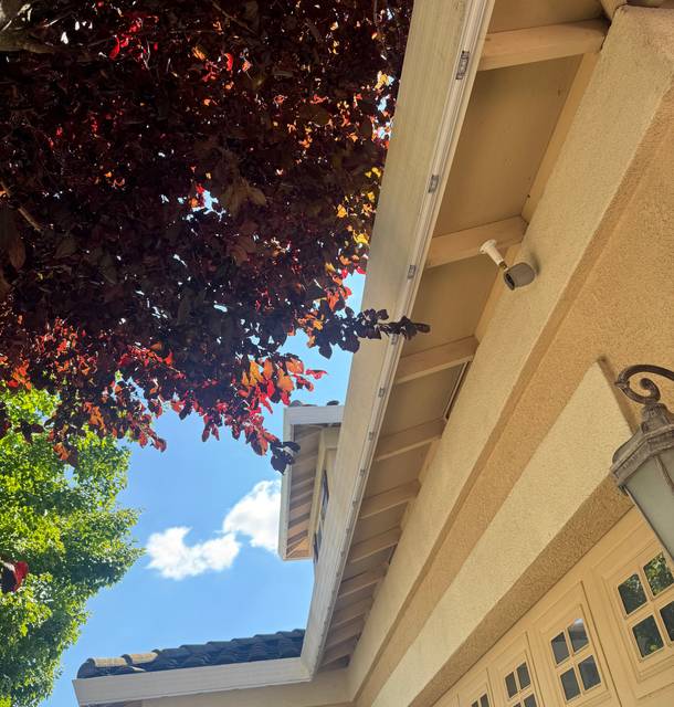 christmas lights installation on a house